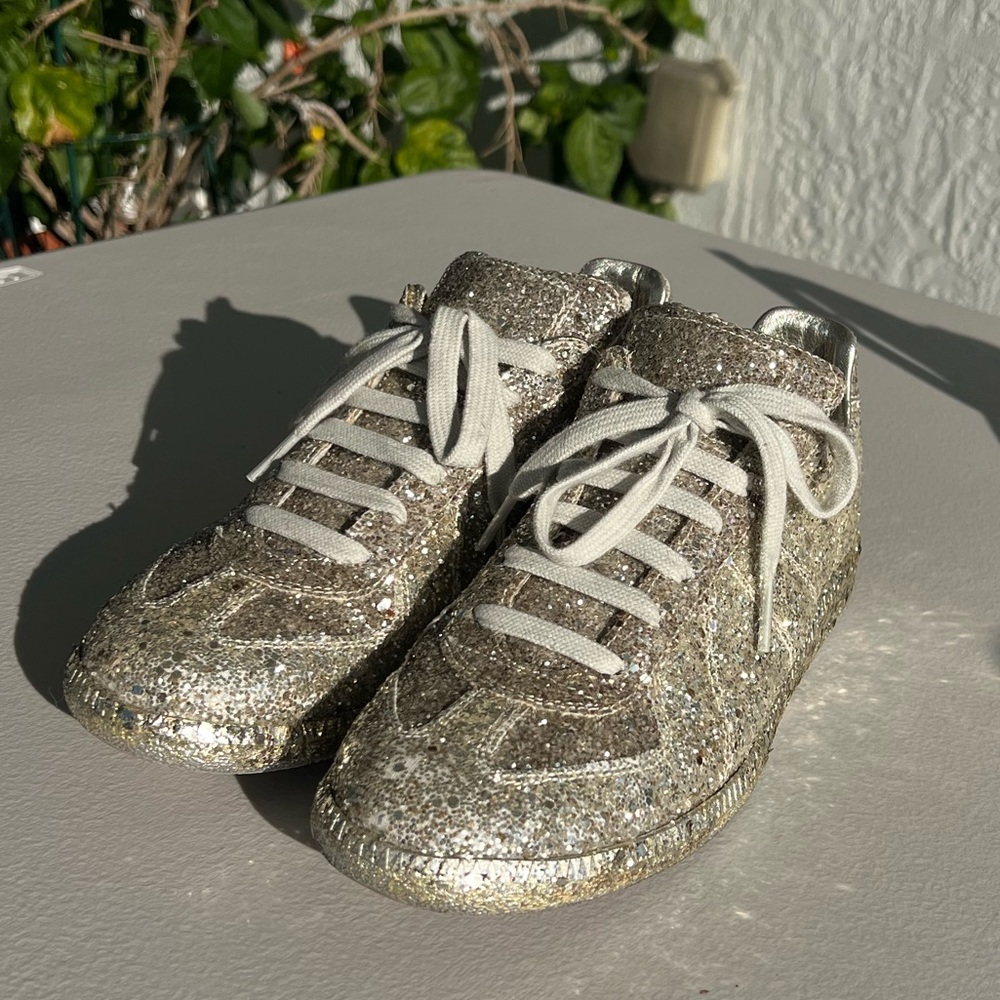Maison Martin Margiela Glittery Silver Sneakers